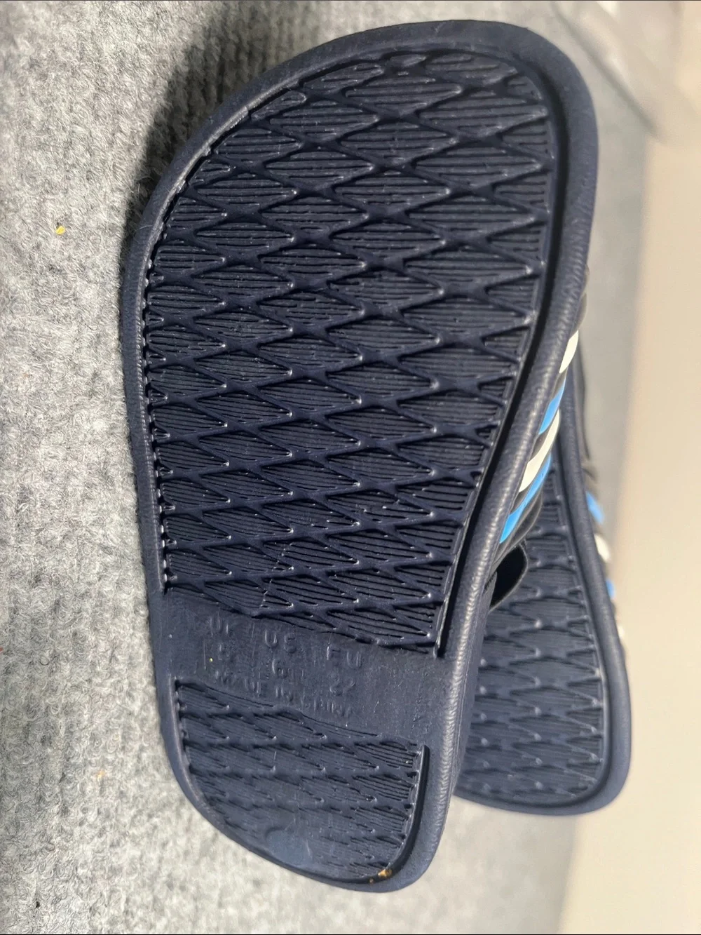 Primark Navy Slide Sandals with Blue & White Stripes